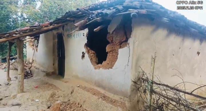 हाथियों के दल ने तोड़ा घर, गांव में…