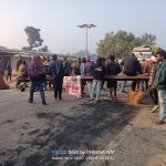 कोयला लोड हाईवा ने 11 केवी हाई टेंशन पोल को मारी टक्कर